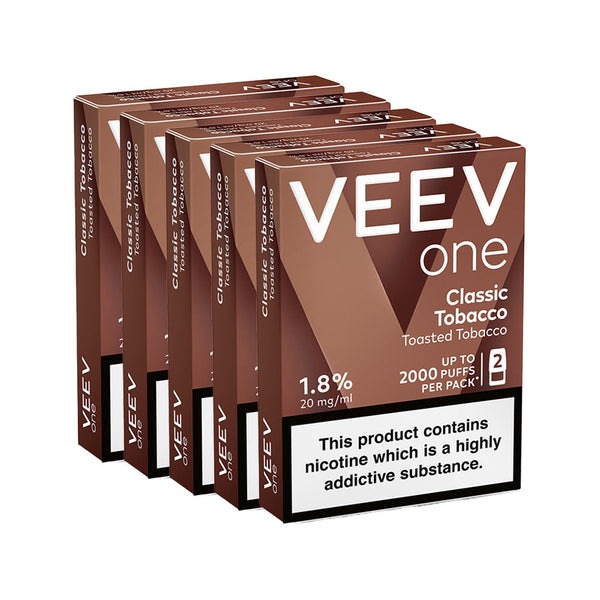 VEEV One Classic Tobacco Pods | 5 Pack Bundle| Free UK Delivery VEEV One Classic Tobacco Pods | 5 Pack Bundle| Free UK Delivery
