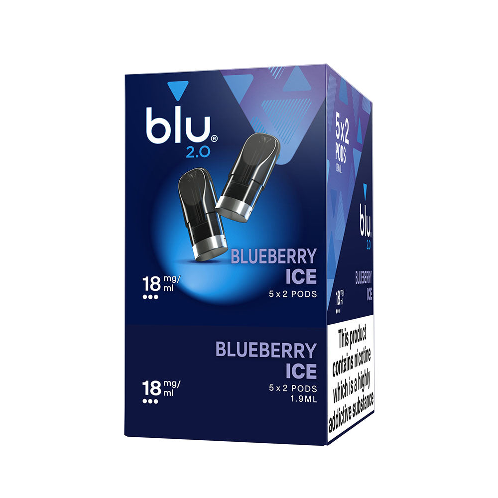 Blu 2.0 Blueberry Ice E Liquid Pods - 5 Boxes 18mg
