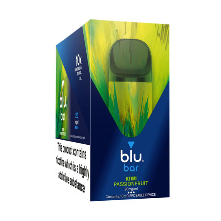 Blu Bar Kiwi Passionfruit 10 Pack Disposable Vapes Free UK Delivery