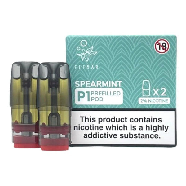 Elf Bar Mate P1 Spearmint Pods (2 Pack) | Nic Salt Carts Elf Bar Mate P1 Spearmint Pods (2 Pack) | Nic Salt Carts