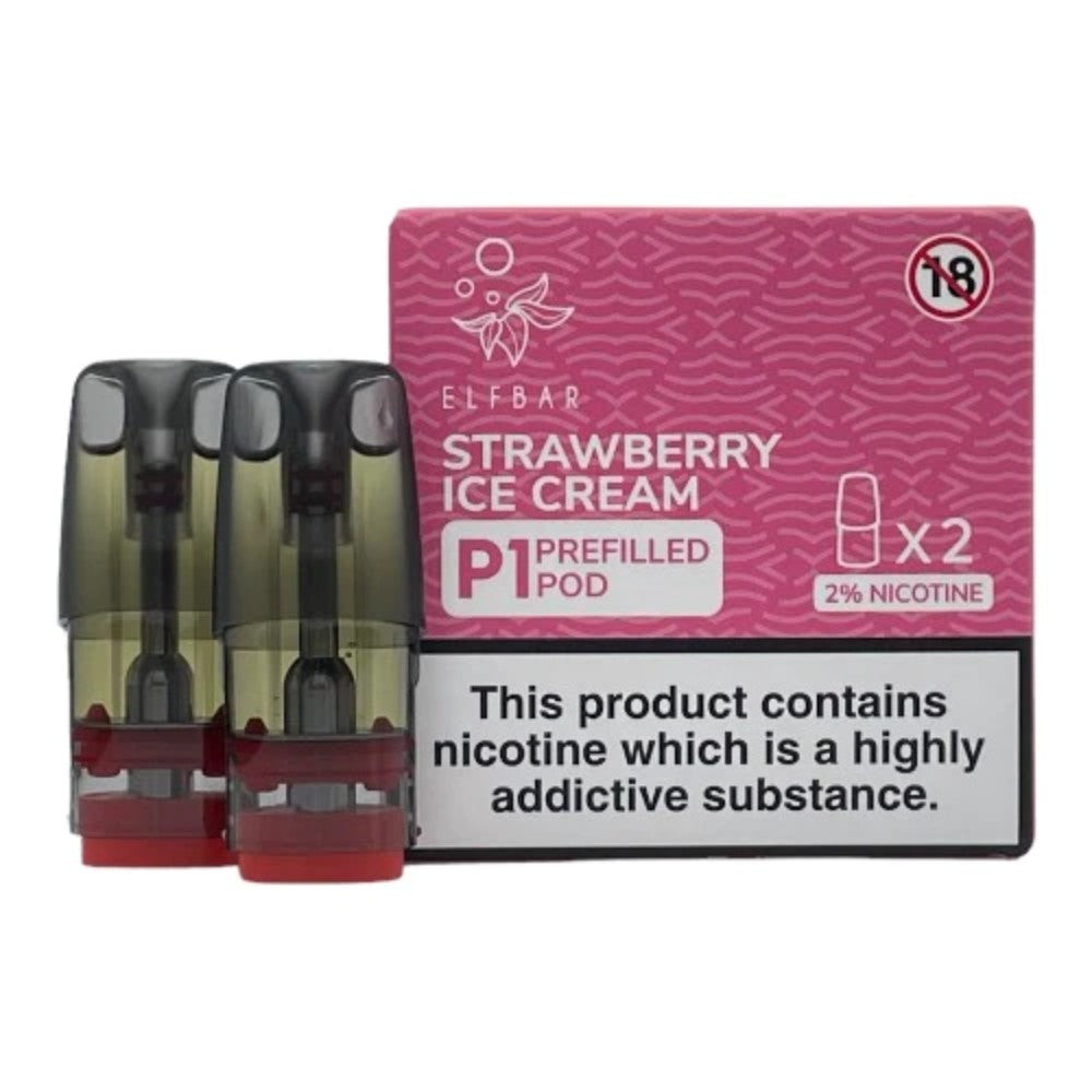 Elf Bar Mate P1 Strawberry Ice Cream Pods (2 Pack) 
