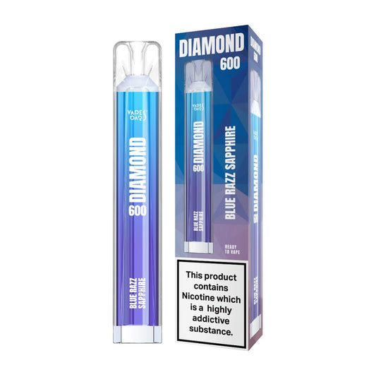 Vapes Bars Diamond 600 Blue Razz Sapphire Disposable Vape