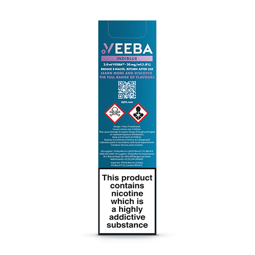 Veeba Indiblue Disposable Vape Rear Box