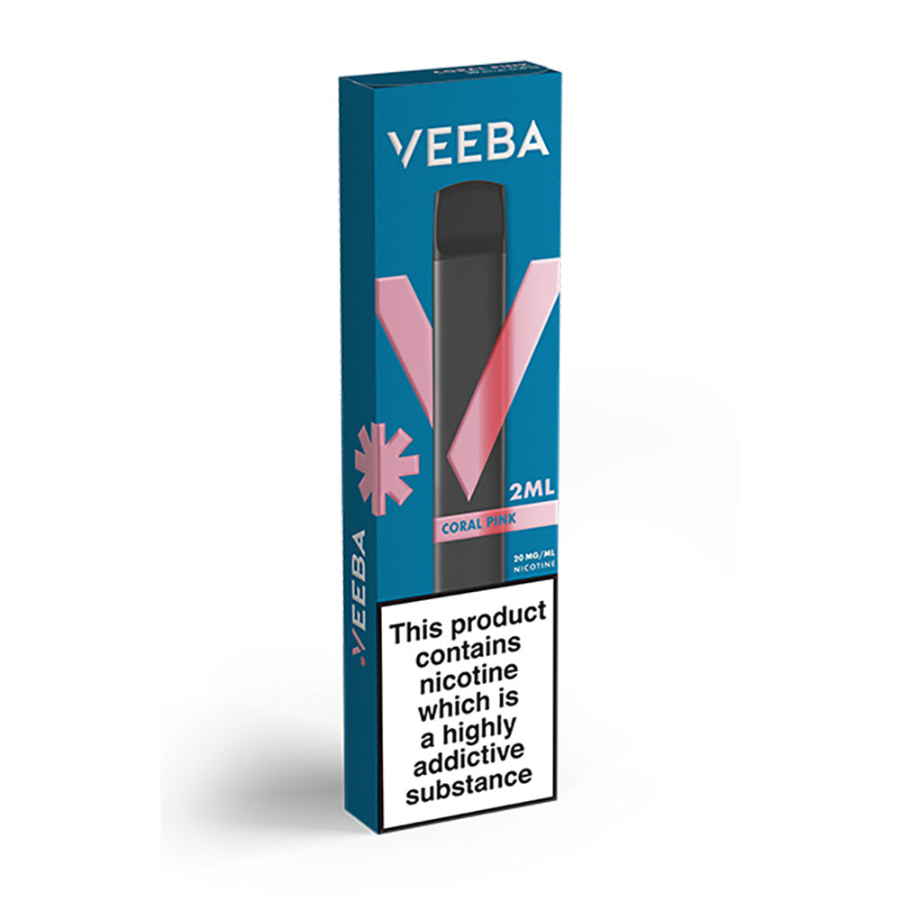 Veeba coral pink disposable vape front box