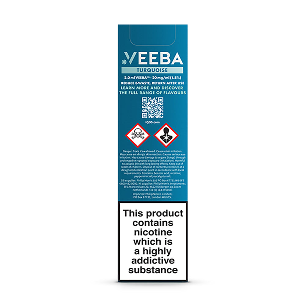 Veeba Turquoise Disposable Vape Rear Box