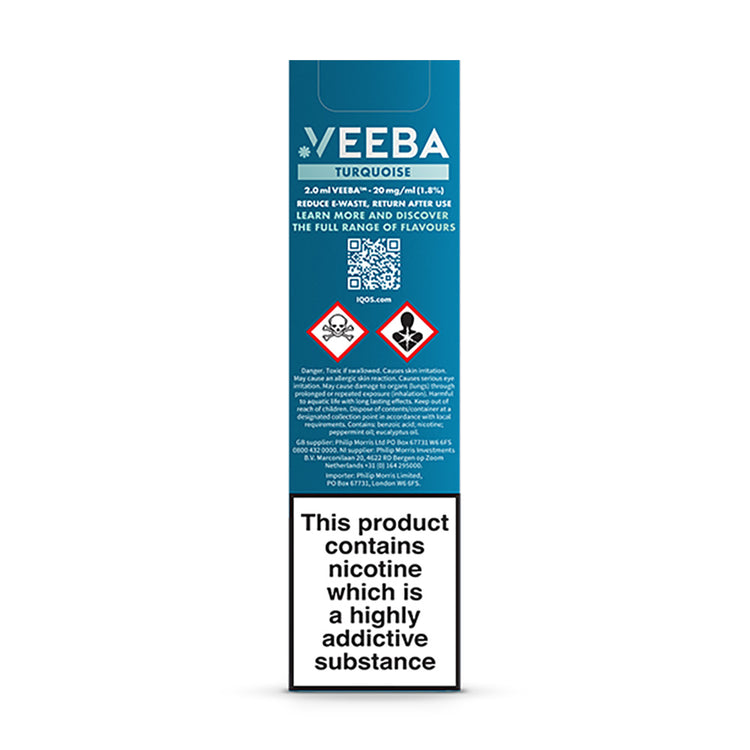 Veeba Turquoise Disposable Vape Creamy Mint Free UK Delivery