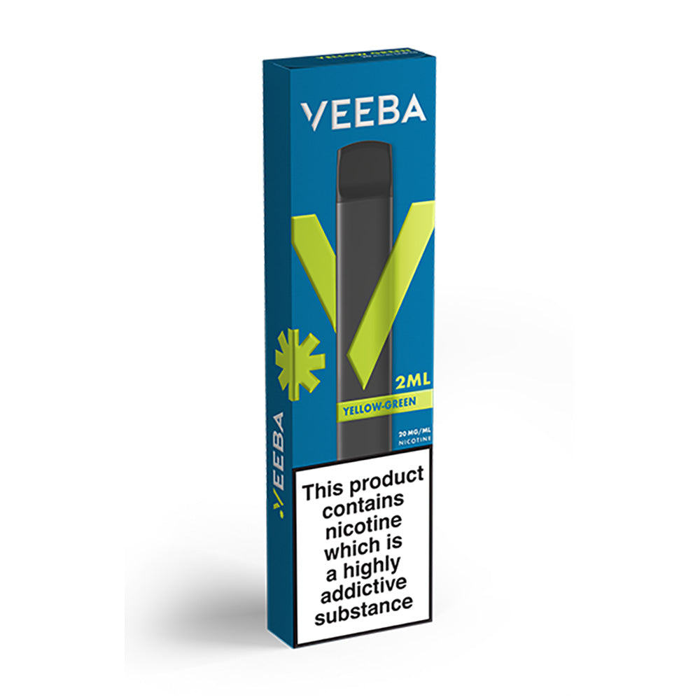 Veeba Yellow Green Disposable Vape Front Box